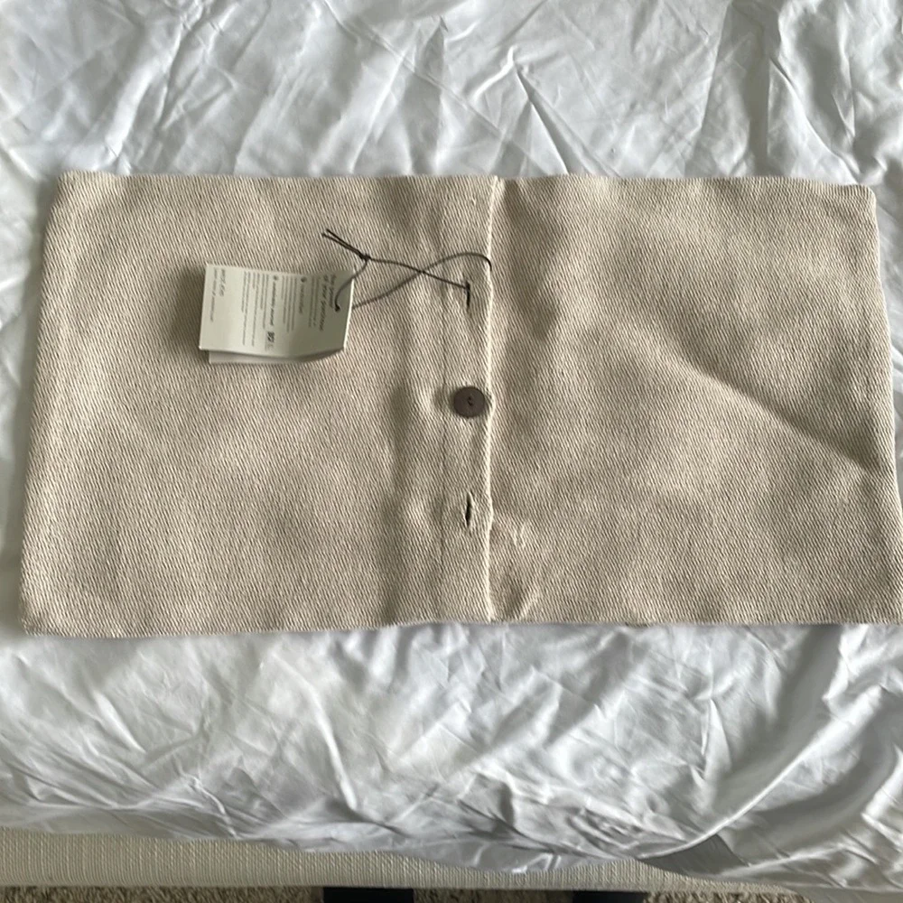 West elm Embroidered Metallic Blocks Pillow Cover